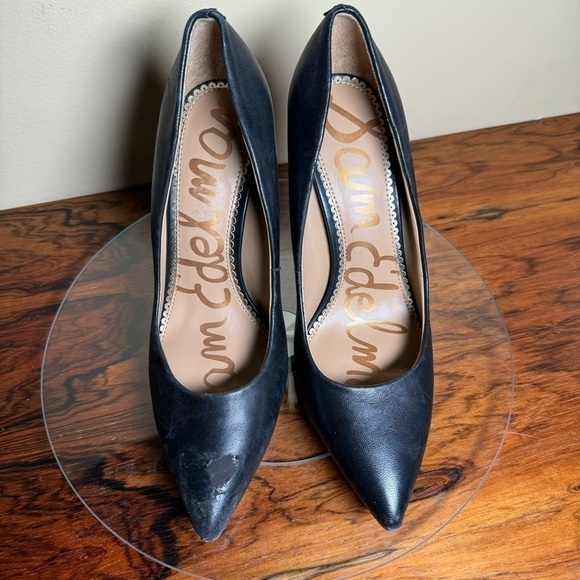 Sam Edelman pointed toe leather heels - black - size 8 - Picture 5 of 13